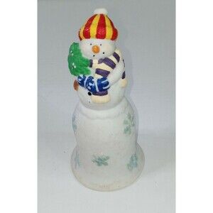 Vintage Porcelain Snowman Bell